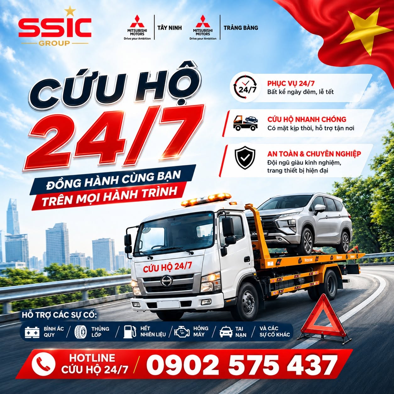 dịch vụ cứu hộ Mitsubishi Tây Ninh